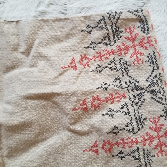 Ann Taylor Loft Cotton Linen Stitch Embroidered Beige Pencil Mini Skirt - Picture 3 of 9